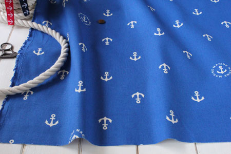 綿　11号帆布（ハンプ）　イカリ　コバルトブルー　の商品イメージ画像