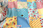 YUWA　綿　シーチング　30's ストロベリーパッチ　by 松山敦子　ブルー　の商品イメージ画像