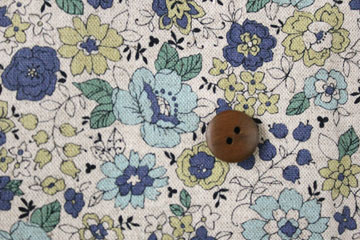 YUWA 綿麻（コットンリネン）フラワーカーペット　ブルー　の商品イメージ画像　の商品イメージ画像