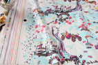 綿（コットン）広幅オックス　ザレインボウタウン　by Kayo Horaguchi　ライトブルー の商品イメージ画像