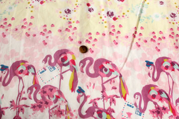 綿（コットン）ローンワッシャー　ハッピーニュース　by Kayo Horaguchi　ピンク の商品イメージ画像
