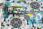 綿麻（コットンリネン）キャンバス　パブリックガーデン by Kayo Horaguchi ブルー の商品イメージ画像
