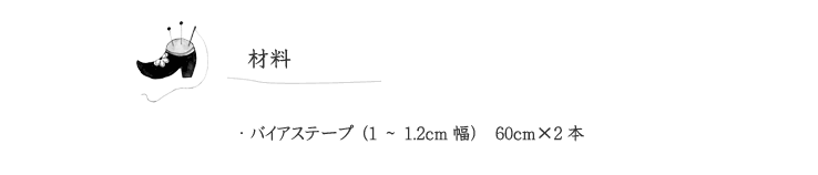 作品見本（リネン×花柄　華やかエプロン）の材料