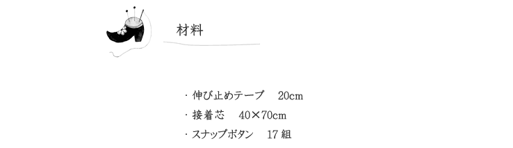 作品見本（カバーオール）の材料