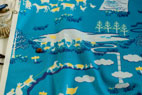 YUWA 綿（コットン）オックス　oasis by Cotorienne（コトリエンヌ） ブルー の商品イメージ画像