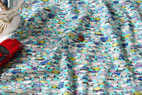 KOKKA　綿（コットン）ダブルガーゼ　car rush　オリオンブルー の商品イメージ画像