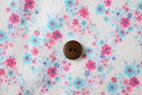 綿（コットン）ダブルガーゼ起毛　リトルフラワー　クールピンク の商品イメージ画像