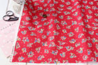 YUWA 綿（コットン）シーチング プチブーケ by sunday9am レッド の商品イメージ画像