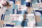 綿麻（コットンリネン）ドイリーレース　フレンチテイスト　キャンバス　ブルー の商品イメージ画像