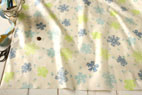 YUWA　綿（コットン）シーチング　りぼん by　松山敦子　ブルー　の商品イメージ画像