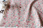 YUWA 綿麻（コットンリネン）フラワーカーペット　ピンク＆アクア　の商品イメージ画像