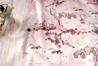 綿（コットン）広幅オックス　ザレインボウタウン　by Kayo Horaguchi　ピンク の商品イメージ画像