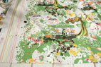 綿（コットン）広幅オックス　ザレインボウタウン　by Kayo Horaguchi　グリーン の商品イメージ画像