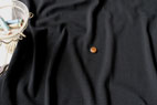 オーガニックコットン　トップフライスニット　ブラック　の商品イメージ画像