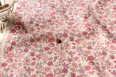 YUWA 綿麻（コットンリネン）フラワーカーペット　ピンク の商品イメージ画像