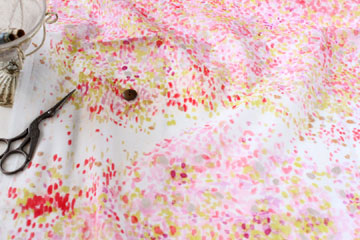 綿（コットン）ダブルガーゼ　BIRDS EYE by naniIRO　M:はるピンク の商品イメージ画像