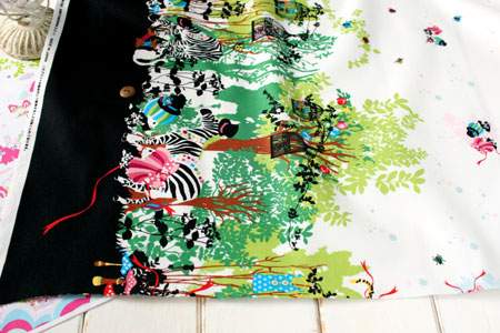 綿（コットン）オックス　ソーイング　by Kayo Horaguchi　ホワイト×グリーン の商品イメージ画像