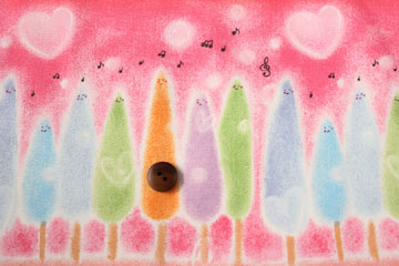 YUWA　綿（コットン）　20オックス　HAPPY♪奏でるtree　by やのともこ　ピンクの商品イメージ画像
