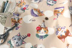 YUWA　綿　20オックス　Cat's face by sobakasu-kids　ベージュの商品イメージ画像