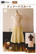 フィットパターン（型紙）ティアードスカート　身長150cm～170cm の商品イメージ画像