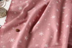 綿（コットン）雪の結晶柄 ネル ピンク　の商品イメージ画像