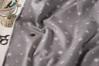 綿（コットン）雪の結晶柄 ネル グレー　の商品イメージ画像