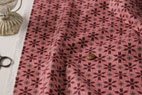 綿（コットン）北欧風雪の結晶柄 ネル ピンク　の商品イメージ画像