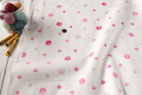 綿麻（コットンリネン） キャンバス　ルシアン　POP`N KIDS　クレヨン　ドット　ピンク の商品イメージ画像