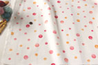 綿麻（コットンリネン） キャンバス　ルシアン　POP`N KIDS　クレヨン　ドット　オレンジ の商品イメージ画像