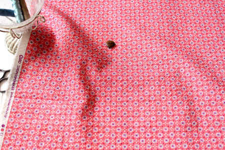 綿麻（コットンリネン） ポプリン　小紋　リップル　ピンク の商品イメージ画像