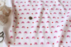 綿（コットン）スムースニット　ぞうとりんご　ピンク の商品イメージ画像