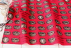 綿麻（コットンリネン） キャンバス　ハリネズミ　レッド の商品イメージ画像