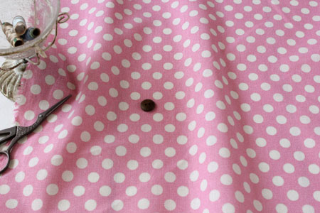 YUWA　綿麻（コットンリネン） ドット　ピンク の商品イメージ画像