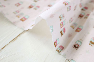 KOKKA　綿　ダブルガーゼ　マトリョーシカ　ピンク の商品イメージ画像