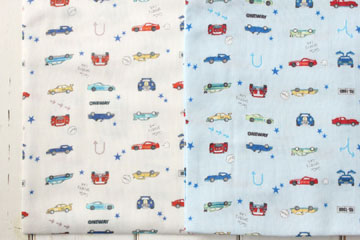 KOKKA　綿　ダブルガーゼ　スポーツカー　の商品イメージ画像　2色 の商品イメージ画像