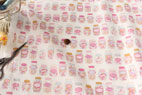 綿麻（コットンリネン） キャンバス　ジェリー ＆ キャンディ　ピンク の商品イメージ画像